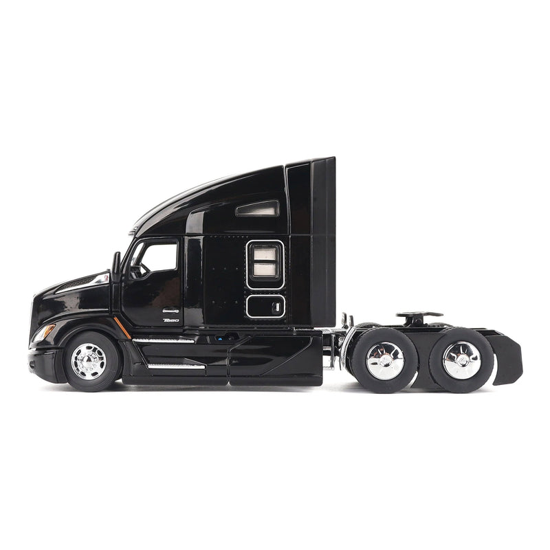 1/50 Black Kenworth T680 Tandem Tractor with 76in High Roof Sleeper Cab by Diecast Masters