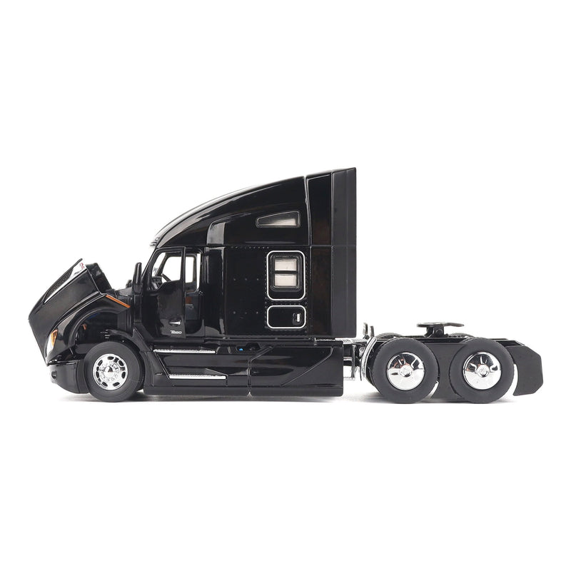 1/50 Black Kenworth T680 Tandem Tractor with 76in High Roof Sleeper Cab by Diecast Masters