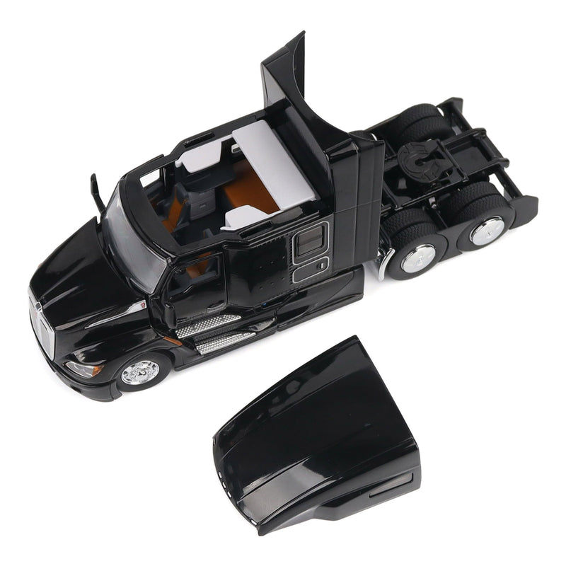 1/50 Black Kenworth T680 Tandem Tractor with 76in High Roof Sleeper Cab by Diecast Masters