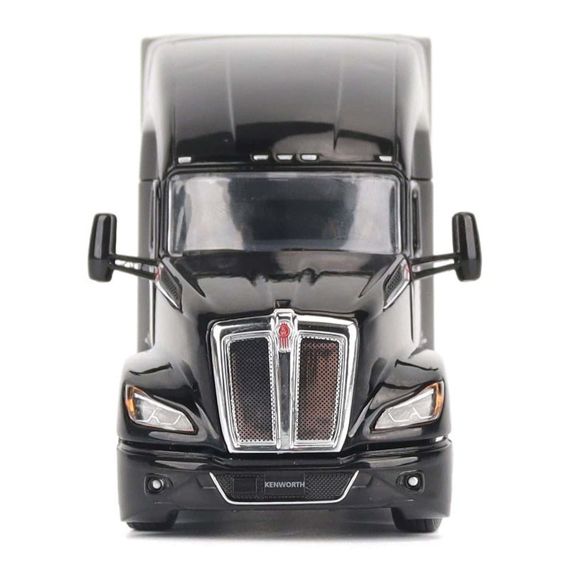 1/50 Black Kenworth T680 Tandem Tractor with 76in High Roof Sleeper Cab by Diecast Masters