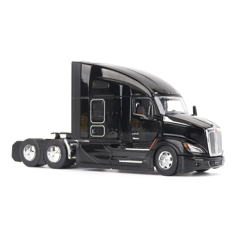 1/50 Black Kenworth T680 Tandem Tractor with 76in High Roof Sleeper Cab by Diecast Masters