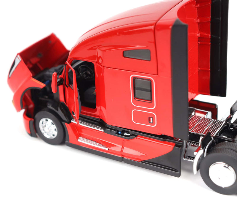 1/50 Red Kenworth T680 Tandem Tractor with 76in High Roof Sleeper Cab by Diecast Masters