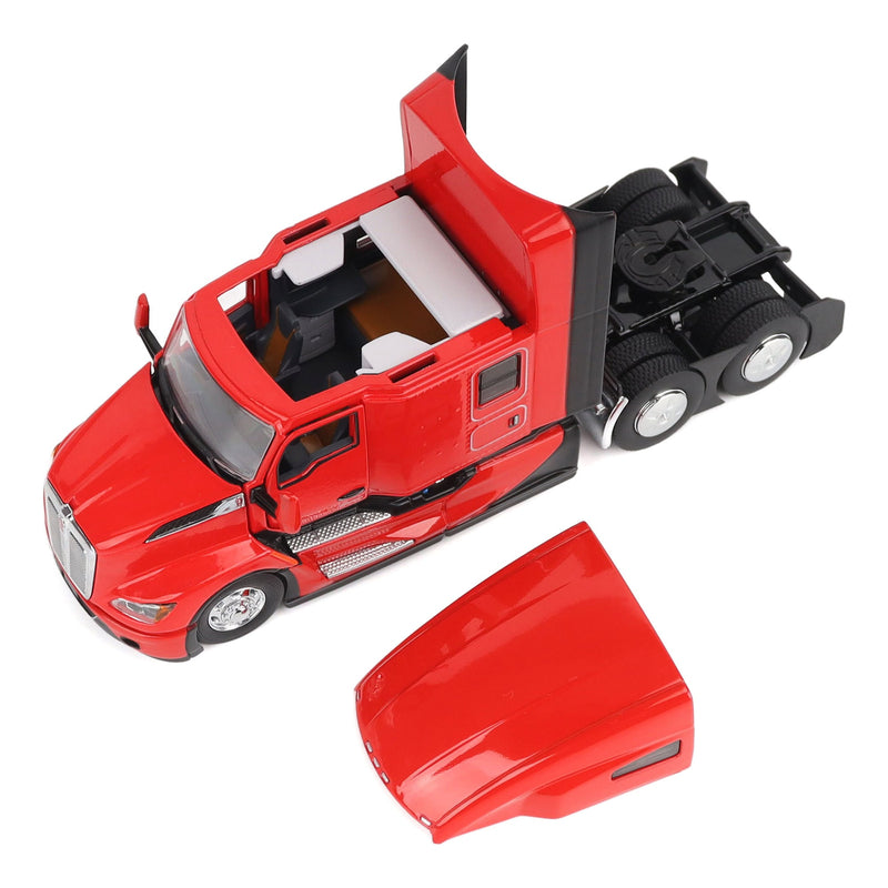 1/50 Red Kenworth T680 Tandem Tractor with 76in High Roof Sleeper Cab by Diecast Masters