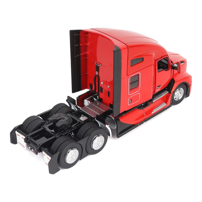 1/50 Red Kenworth T680 Tandem Tractor with 76in High Roof Sleeper Cab by Diecast Masters