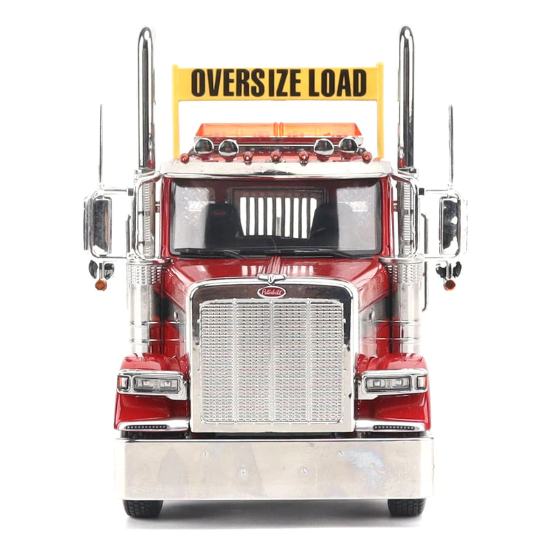 1/32 Peterbilt 589 Tandem-Axle Truck with Day Cab by Diecast Masters, Legendary Red Oversize Load