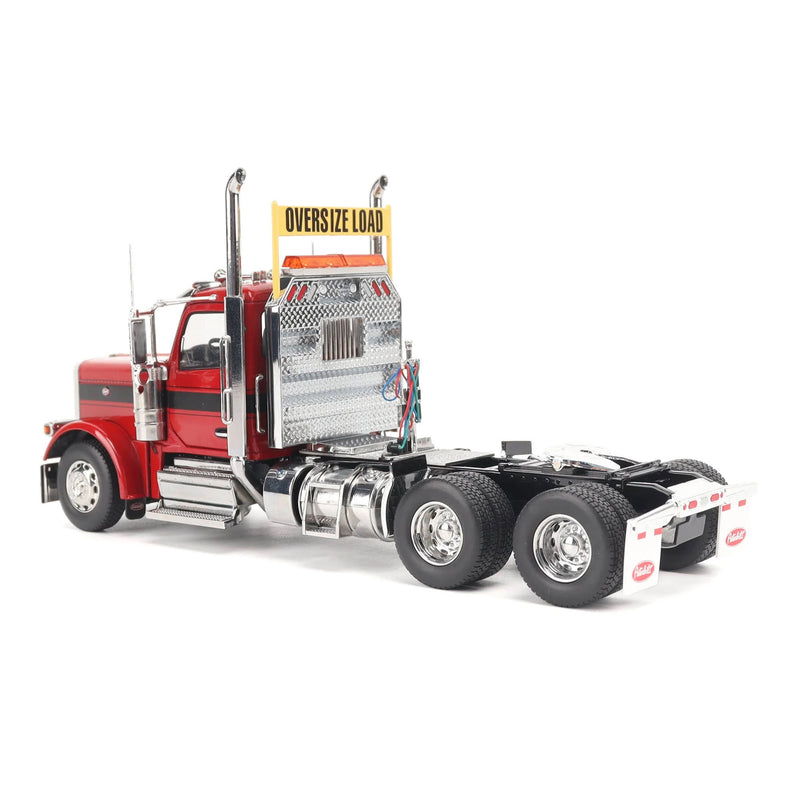 1/32 Peterbilt 589 Tandem-Axle Truck with Day Cab by Diecast Masters, Legendary Red Oversize Load