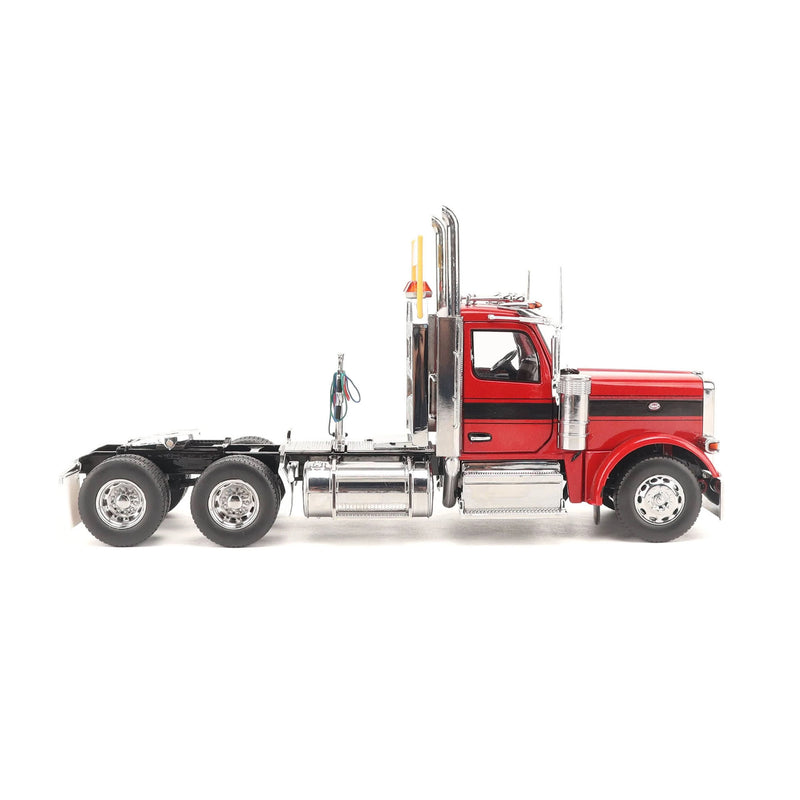 1/32 Peterbilt 589 Tandem-Axle Truck with Day Cab by Diecast Masters, Legendary Red Oversize Load