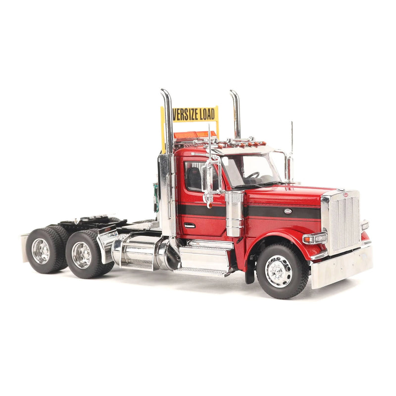 1/32 Peterbilt 589 Tandem-Axle Truck with Day Cab by Diecast Masters, Legendary Red Oversize Load