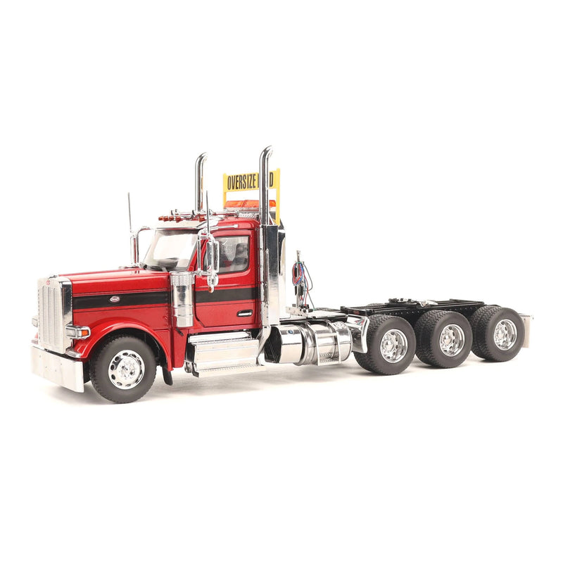 1/32 Peterbilt 589 Tridem-Axle Truck with Day Cab by Diecast Masters, Legendary Red Oversize Load