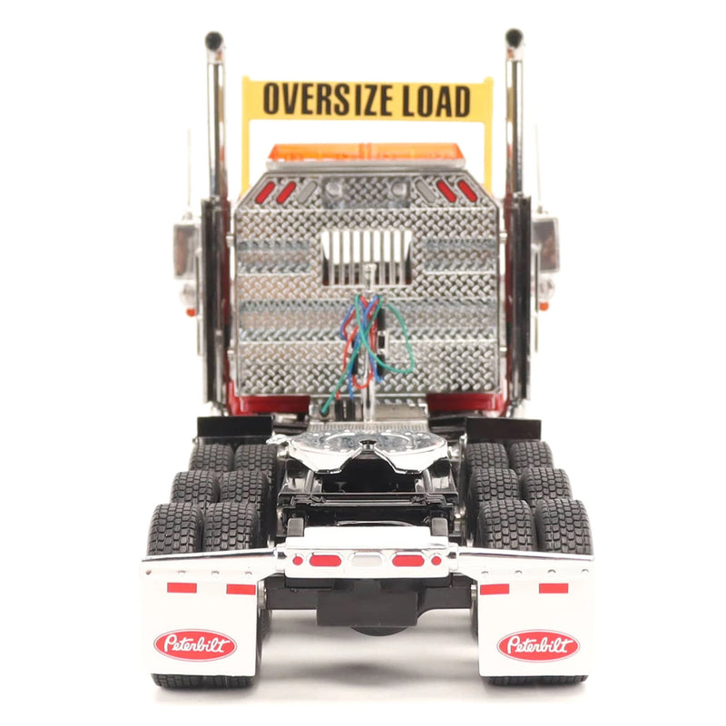 1/32 Peterbilt 589 Tridem-Axle Truck with Day Cab by Diecast Masters, Legendary Red Oversize Load