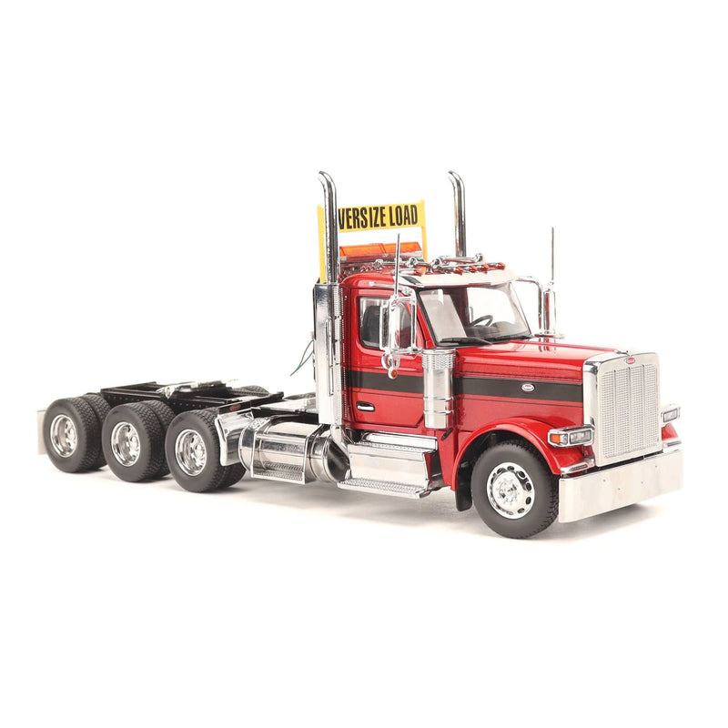 1/32 Peterbilt 589 Tridem-Axle Truck with Day Cab by Diecast Masters, Legendary Red Oversize Load