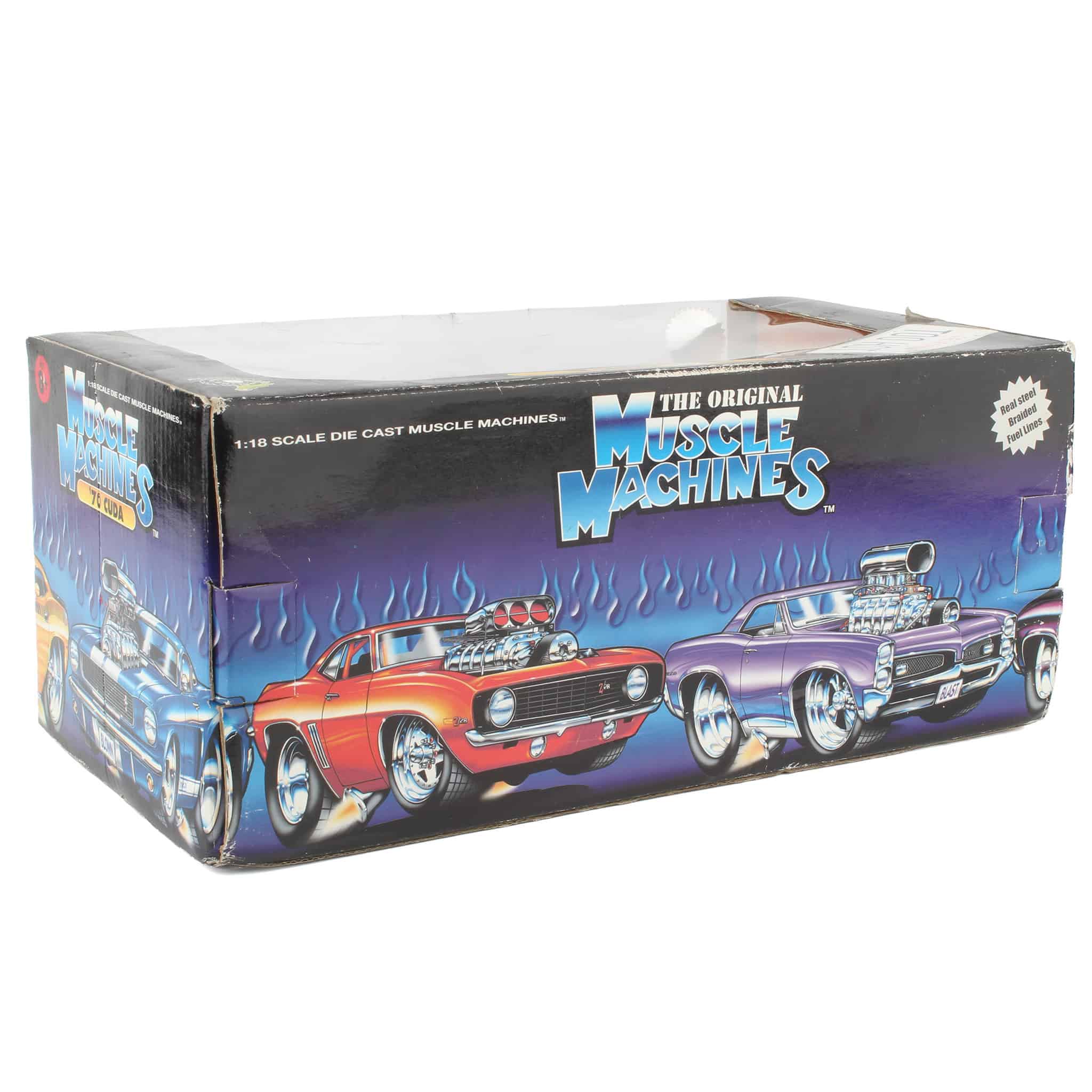 1/18 Purple 1970 Cuda with Flames by Muscle Machines — Outback Toys