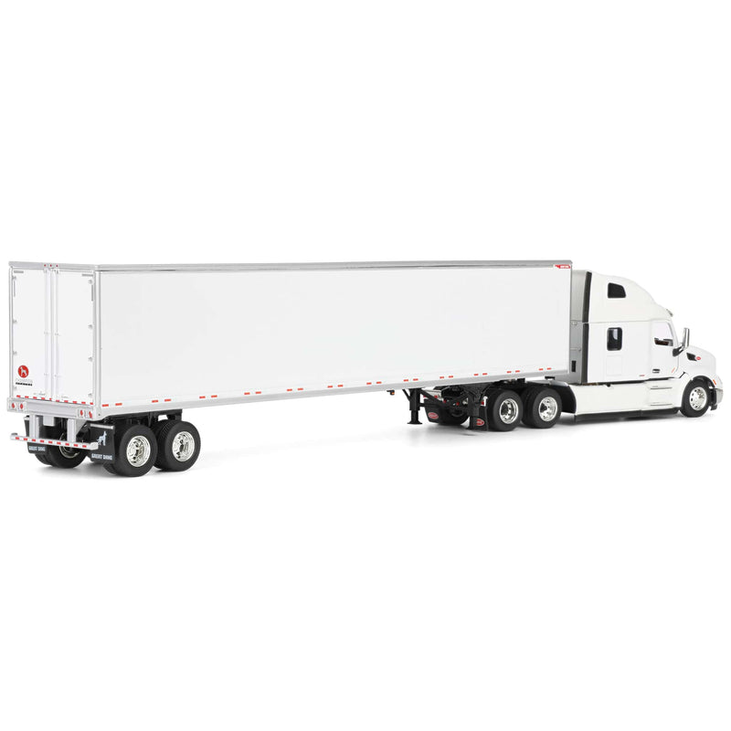 1/50 Peterbilt 579 UltraLoft Semi Truck with Great Dane Champion 53ft Dry Van Trailer, White, Diecast Masters Transport Series
