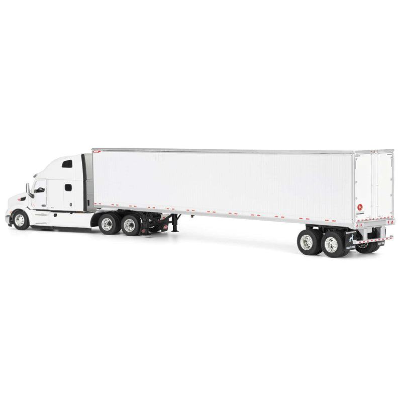 1/50 Peterbilt 579 UltraLoft Semi Truck with Great Dane Champion 53ft Dry Van Trailer, White, Diecast Masters Transport Series