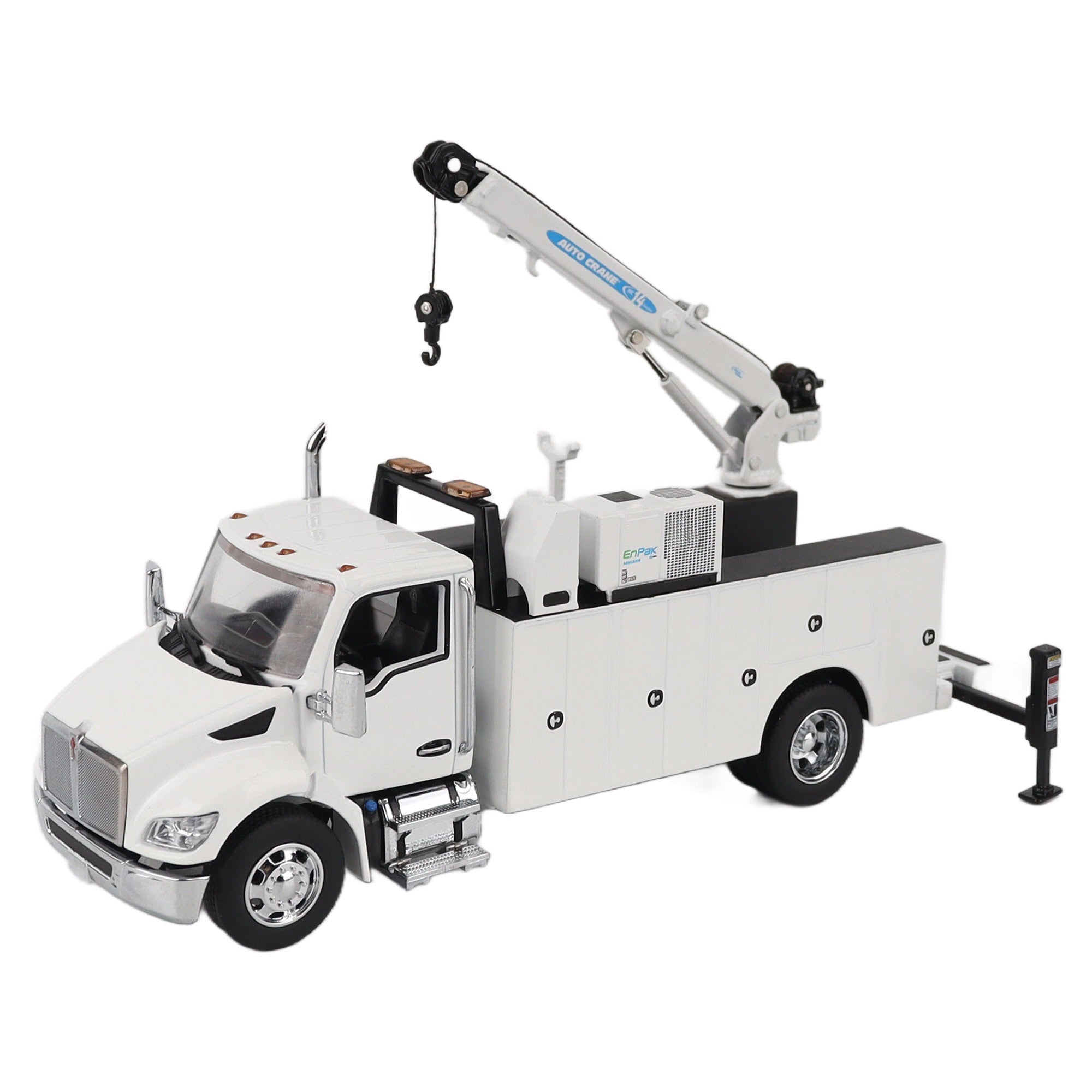 1/50 White Kenworth T380 Crane Work Truck with Miller EnPak by