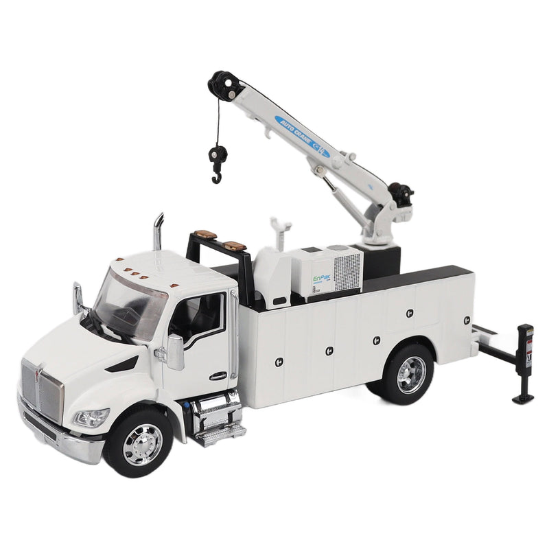 1/50 White Kenworth T380 Crane Work Truck with Miller EnPak by Diecast Masters
