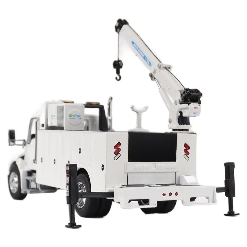 1/50 White Kenworth T380 Crane Work Truck with Miller EnPak by Diecast Masters