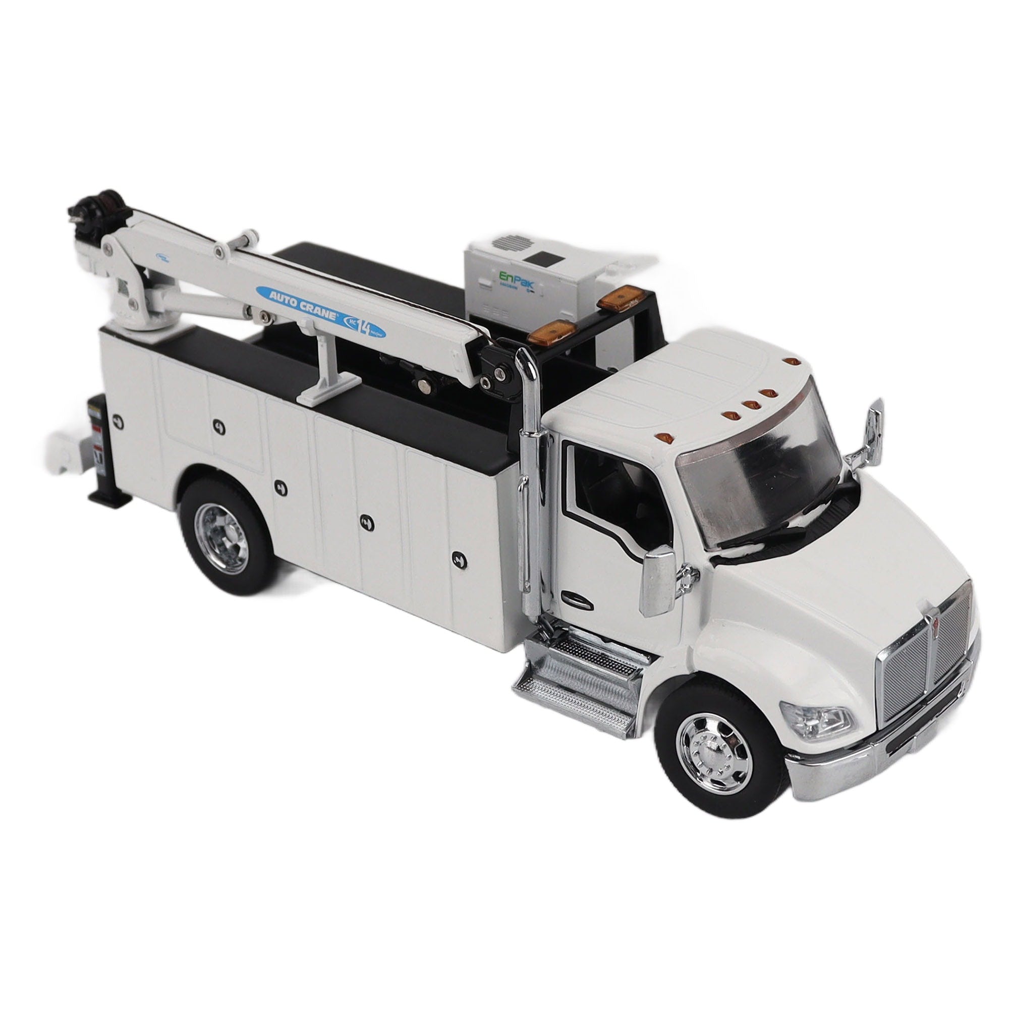 1/50 White Kenworth T380 Crane Work Truck with Miller EnPak by