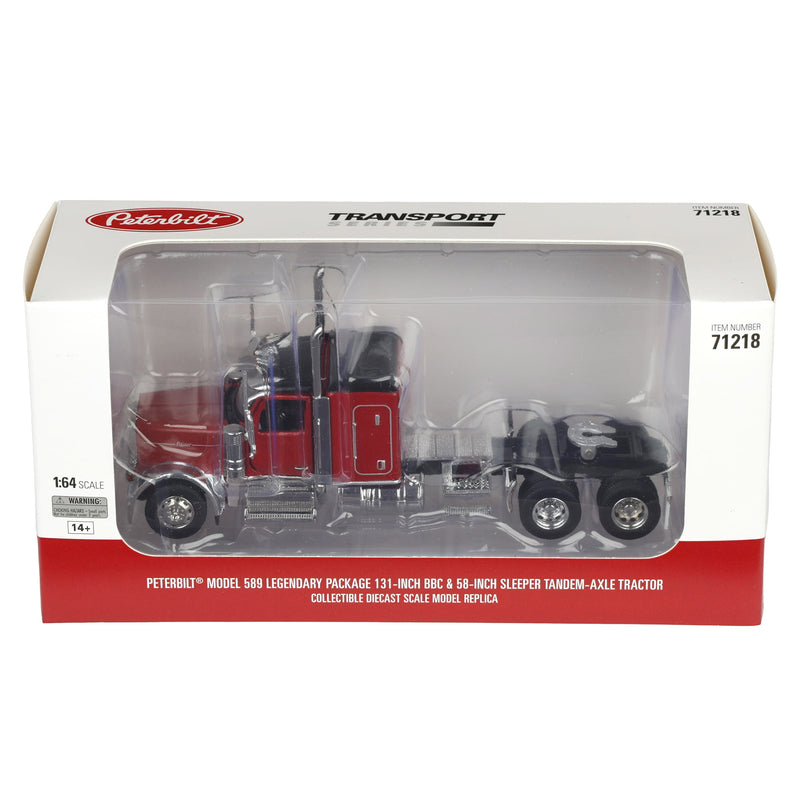 1/64 Peterbilt 589 Tandem-Axle Legendary Package Truck, Legendary Red, Diecast Masters Transport Series