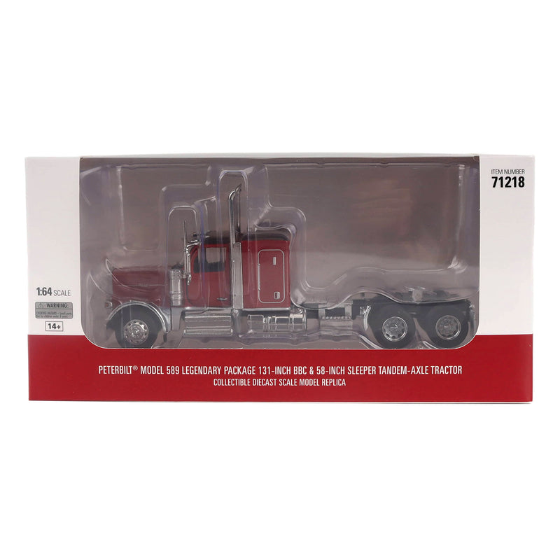 1/64 Peterbilt 589 Tandem-Axle Legendary Package Truck, Legendary Red, Diecast Masters Transport Series