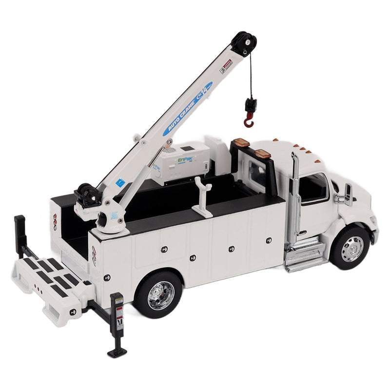 1/50 White Peterbilt Model 536 Crane Work Truck with Miller EnPak by Diecast Masters