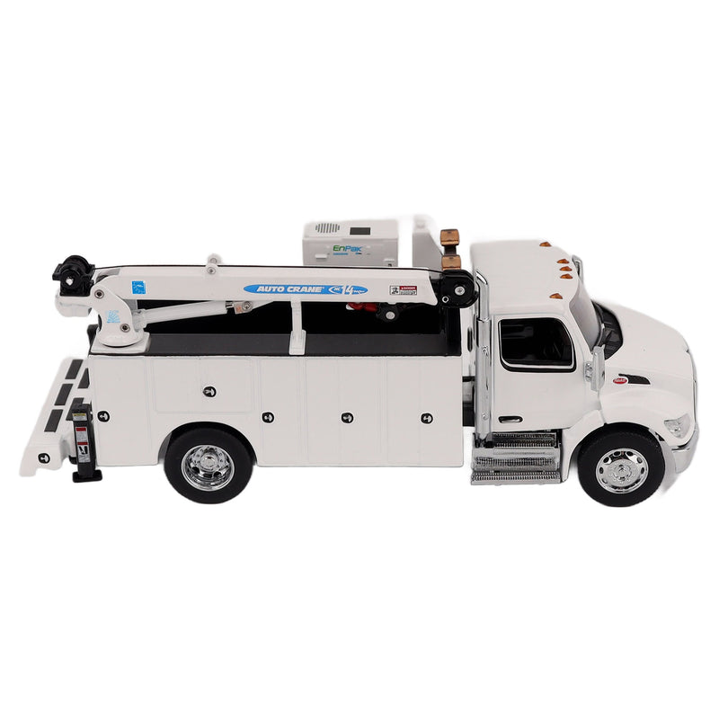 1/50 White Peterbilt Model 536 Crane Work Truck with Miller EnPak by Diecast Masters