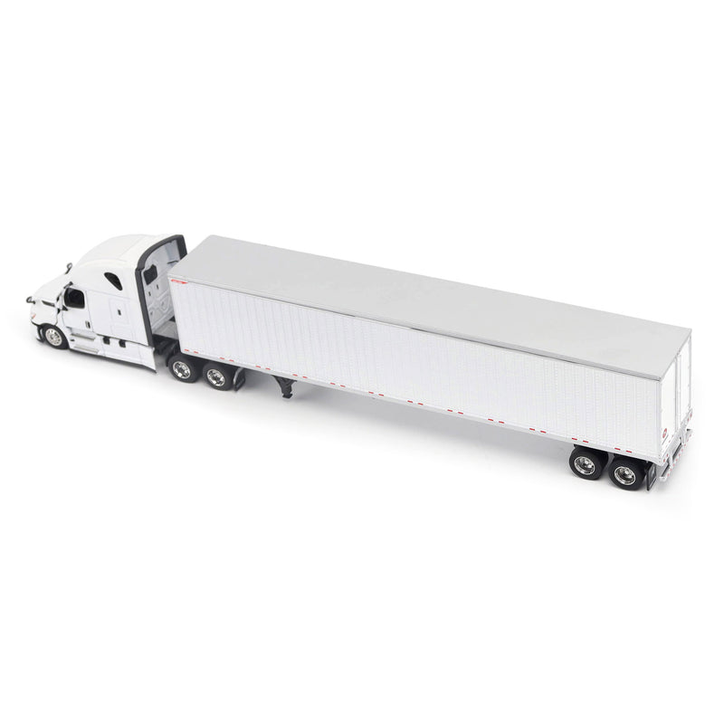 1/64 Freightliner Cascadia Gen-5 Semi Truck with Great Dane Champion 53ft Box Trailer, Winter White, Diecast Masters Transport Series