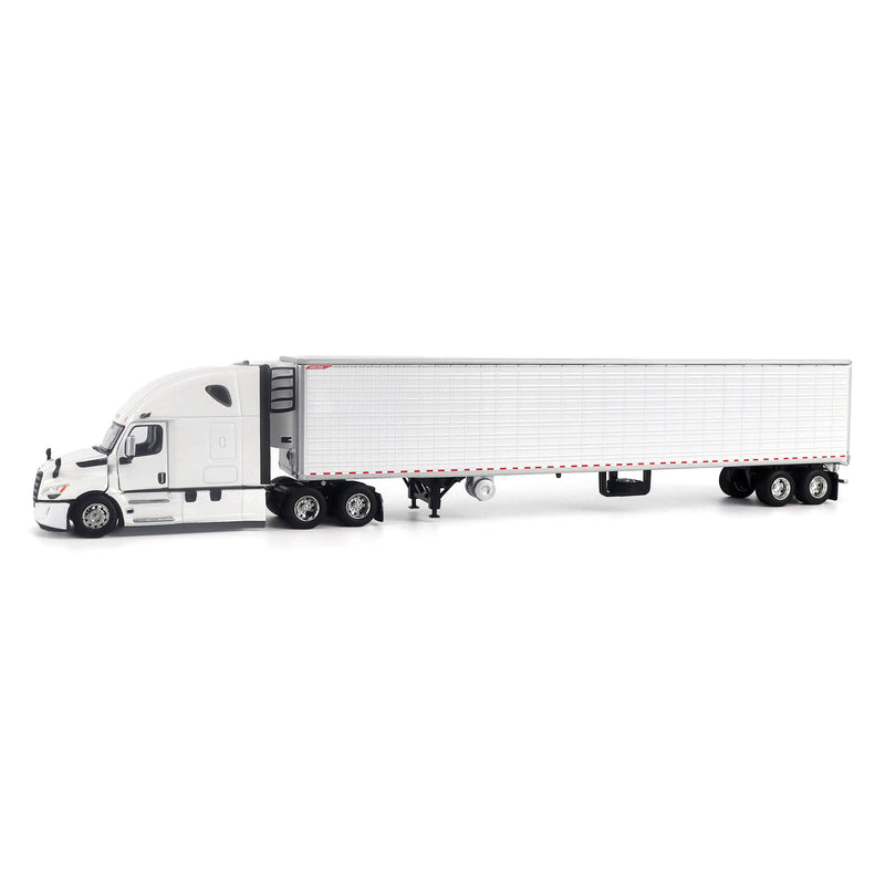 1/64 Freightliner Cascadia Gen-5 Semi Truck with Great Dane Champion 53ft Reefer Trailer, Winter White, Diecast Masters Transport Series