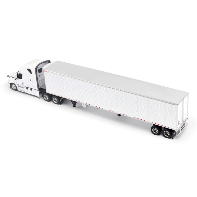 1/64 Freightliner Cascadia Gen-5 Semi Truck with Great Dane Champion 53ft Reefer Trailer, Winter White, Diecast Masters Transport Series