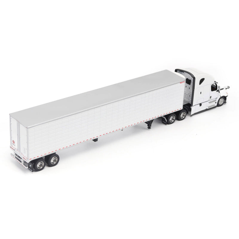 1/64 Freightliner Cascadia Gen-5 Semi Truck with Great Dane Champion 53ft Reefer Trailer, Winter White, Diecast Masters Transport Series