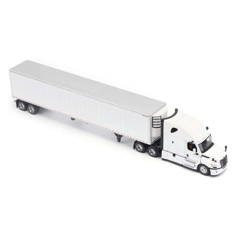 1/64 Freightliner Cascadia Gen-5 Semi Truck with Great Dane Champion 53ft Reefer Trailer, Winter White, Diecast Masters Transport Series