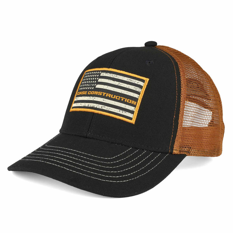 Case Construction American Flag Cap with Black Front & Power Tan Back