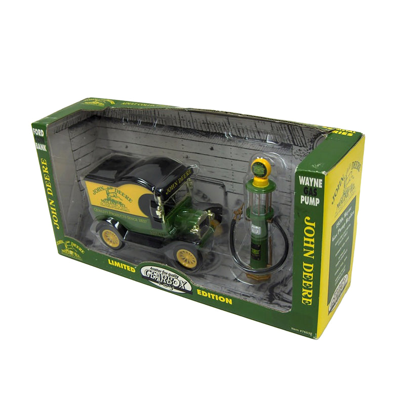 1/24 1912 John Deere Ford Model T Delivery Car Coin Bank with 1920s Wayne Gas Pump