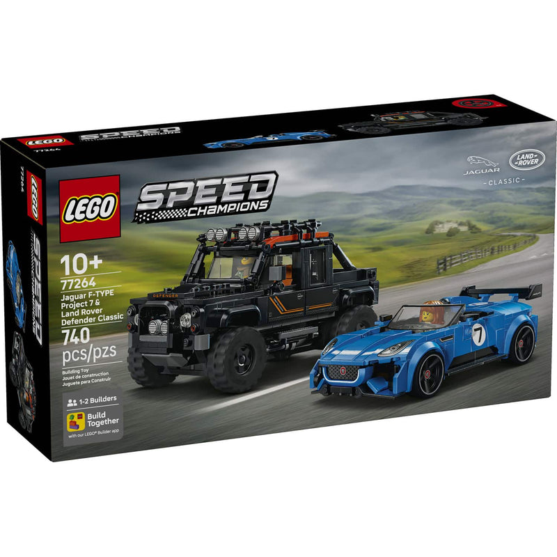 LEGO® Speed Champions Jaguar Project 7 & Land Rover Defender Building Set, 740 Pieces