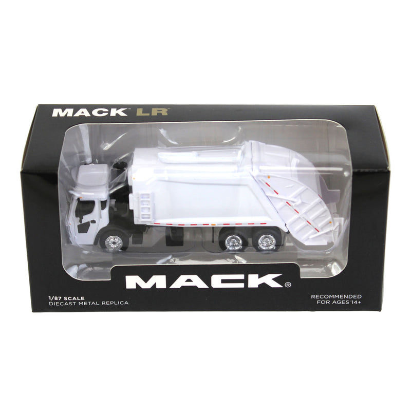 (B&D) 1/87 White Mack LR with White McNeilus Meridian Rear Loader by First Gear - Damaged Box