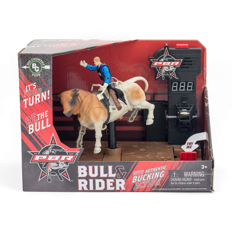 1/20 PBR Bull & Rider Set with Authentic Bucking Actions & Sounds by Big Country Toys