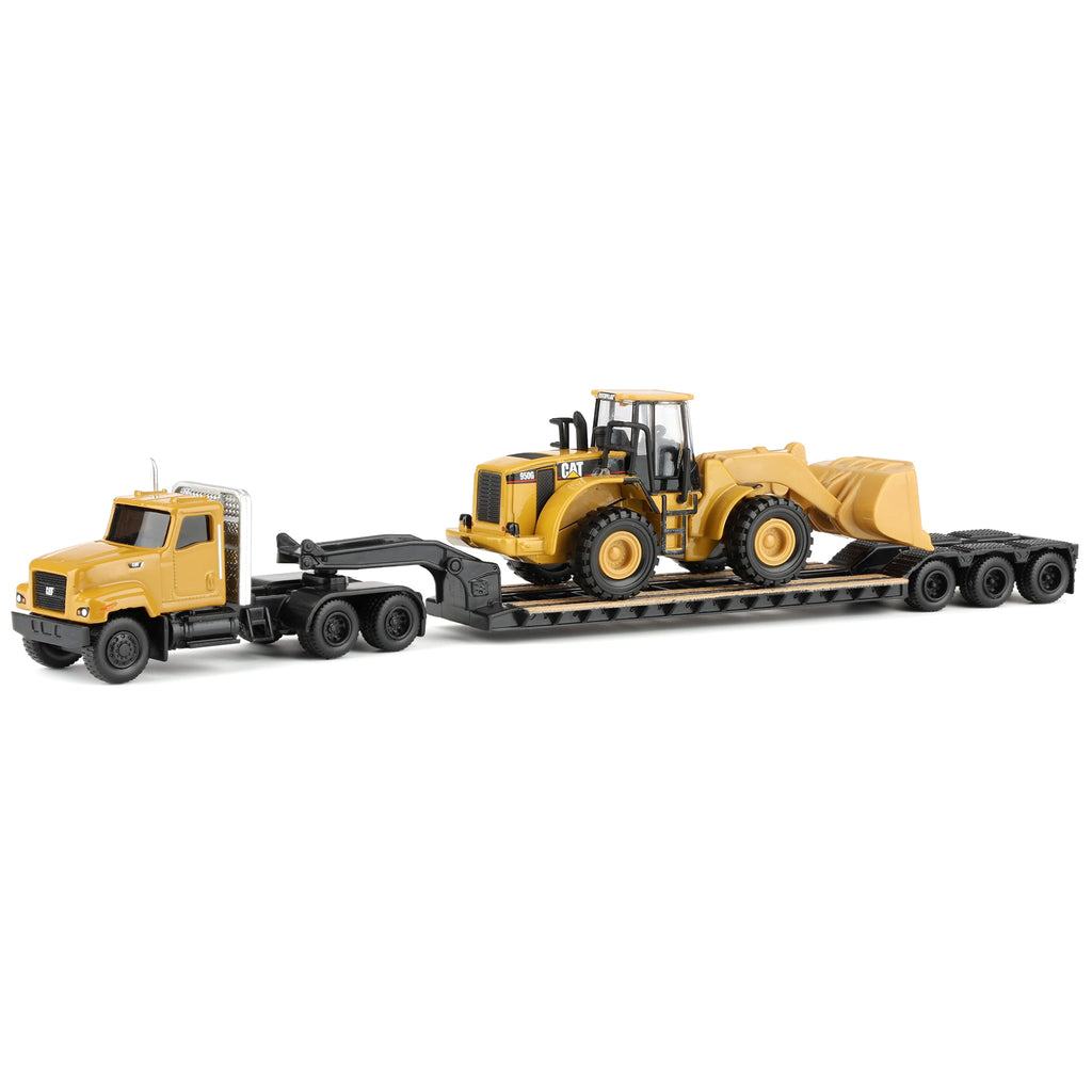 84418 1/87 Caterpillar CT681 Day Cab Semi Truck with Lowboy