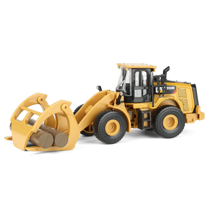 1/64 CAT 950M Wheel Loader with Log Fork and Logs by Diecast Masters