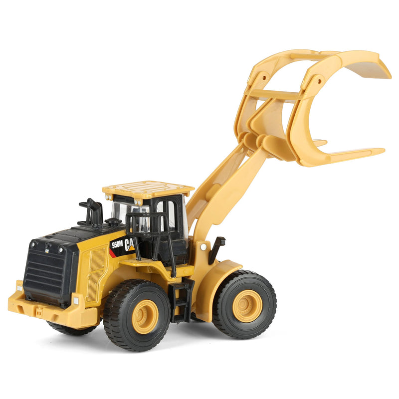 1/64 CAT 950M Wheel Loader with Log Fork and Logs by Diecast Masters