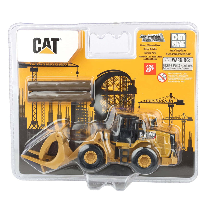 1/64 CAT 950M Wheel Loader with Log Fork and Logs by Diecast Masters