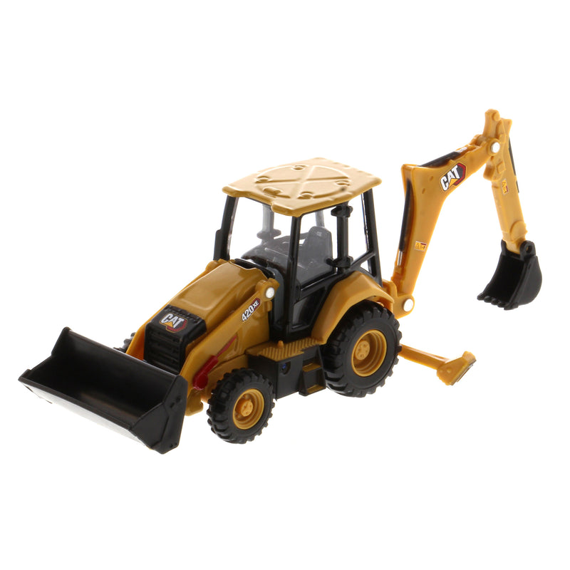1/64 CAT 420 Backhoe Loader with Interchangeable Attachment by Diecast Masters