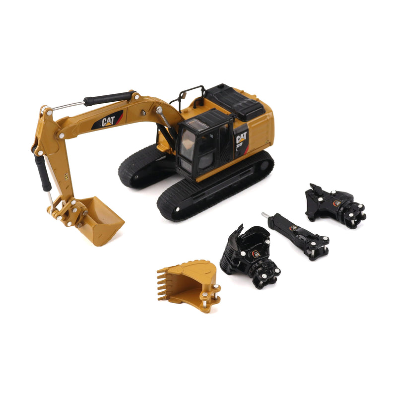 1/64 CAT 320 Excavator with Interchangeable Attachments by Diecast Masters