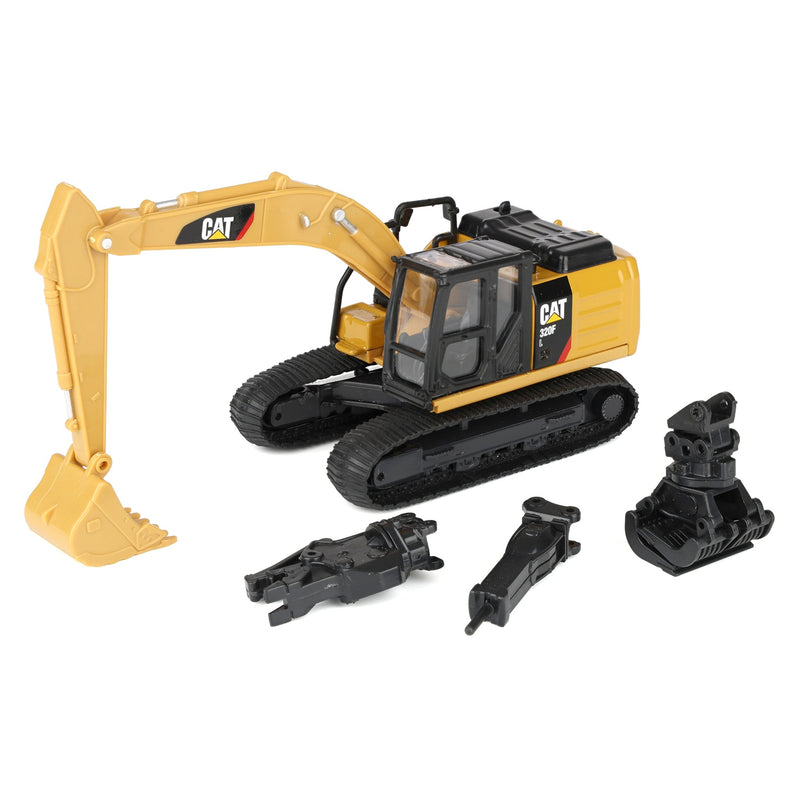 1/64 CAT 320 Excavator with Interchangeable Attachments by Diecast Masters