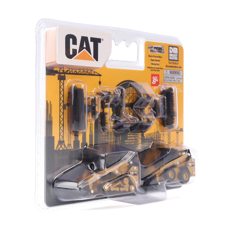 1/64 CAT 272 Skid Steer Loader & CAT 297D2 Compact Track Loader with Interchangeable Attachments by Diecast Masters