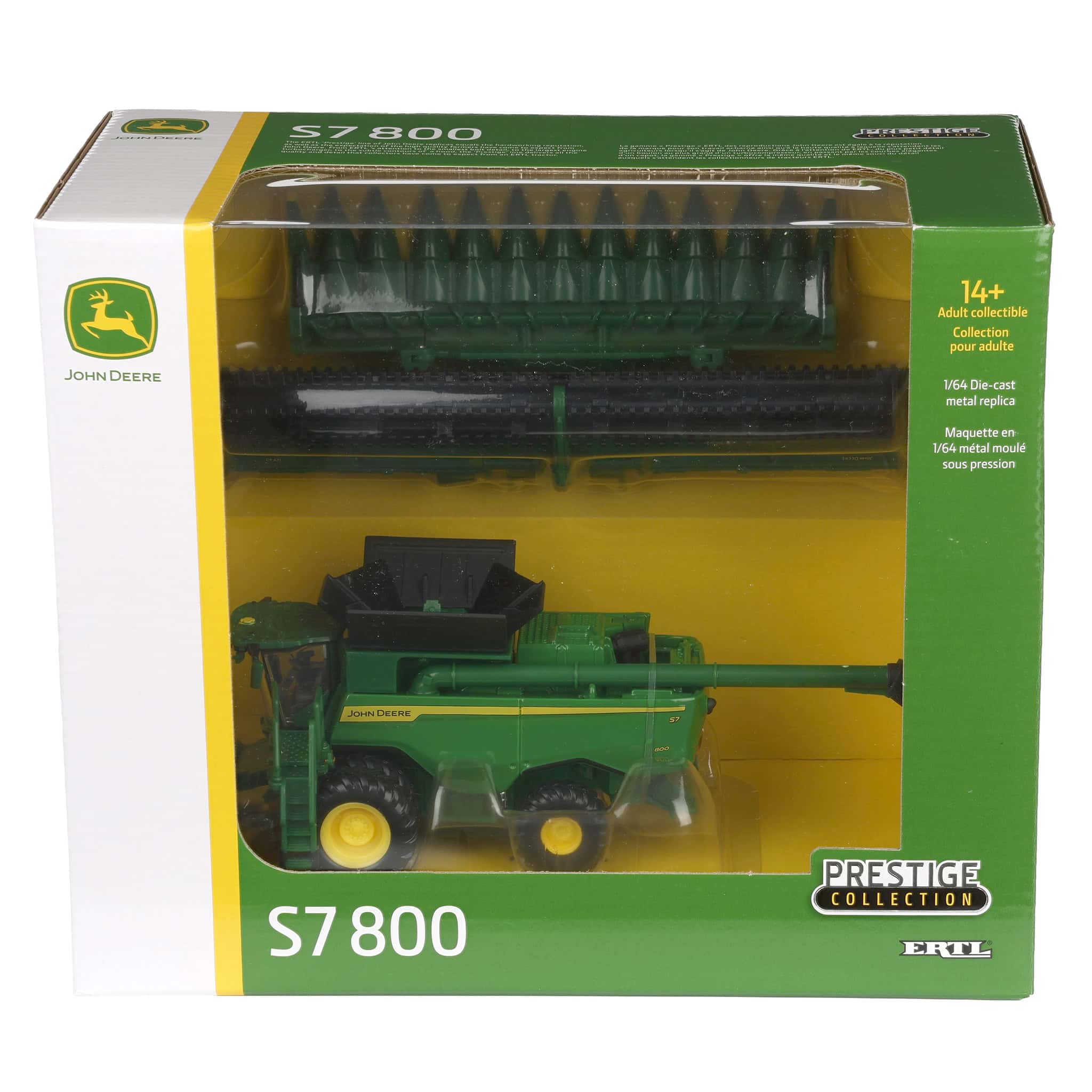 1/64 John Deere S7 800 Combine with Corn & Grain Heads, ERTL