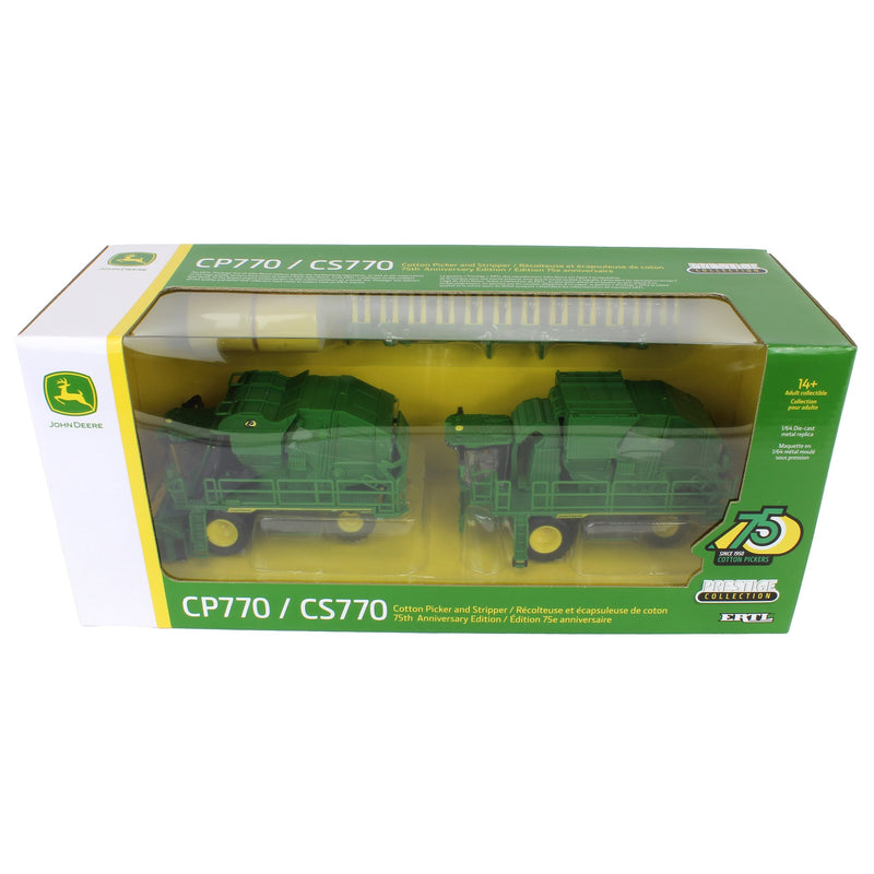 1/64 John Deere CS770 Cotton Stripper & CP770 Cotton Picker, 75th Anniversary Set, ERTL Prestige Collection