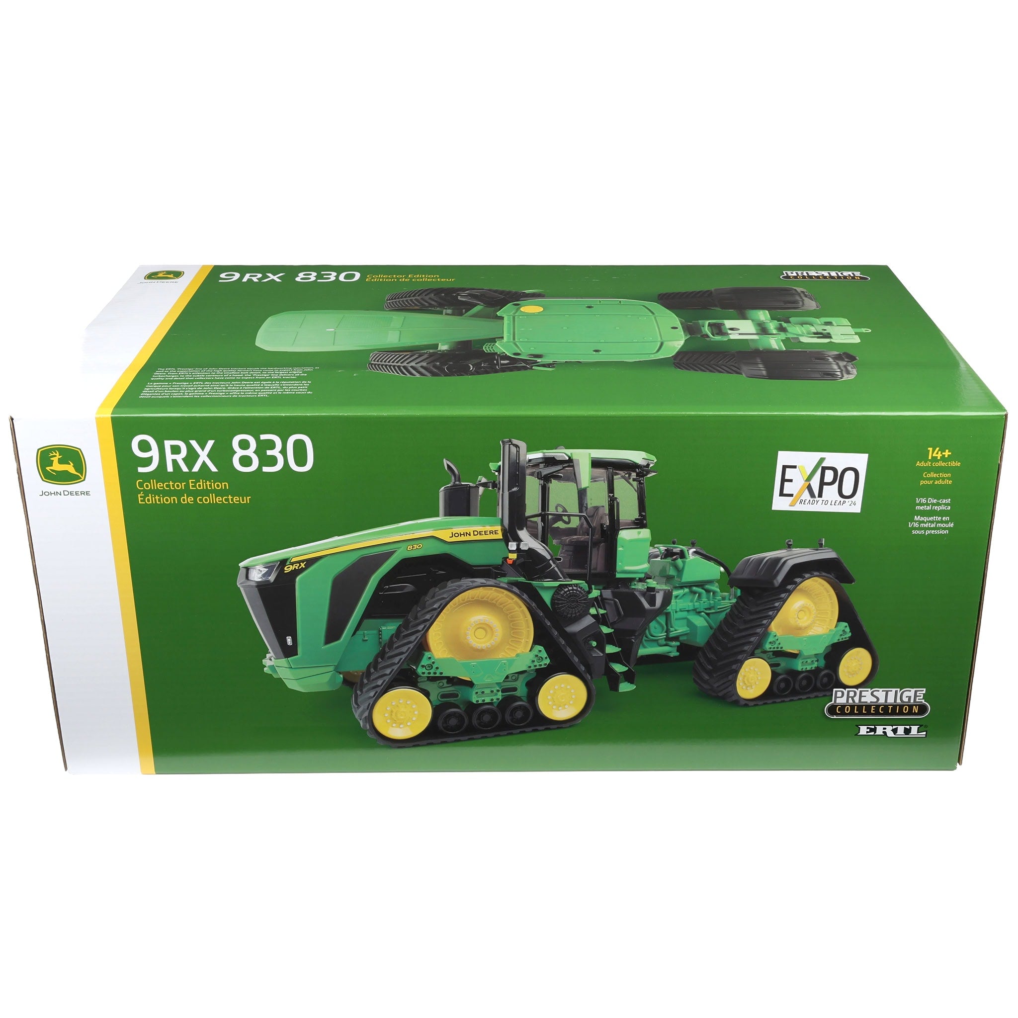 EXPO Gold Chrome ~ 1/16 John Deere 9RX 830 Tractor, ERTL Prestige