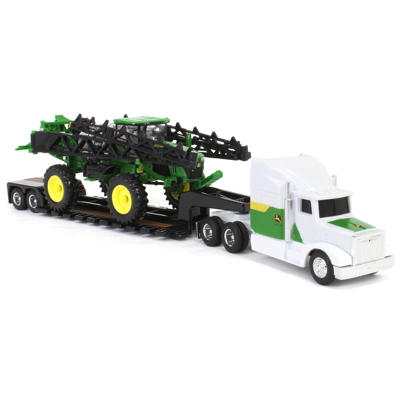 1/64 John Deere 612R Sprayer with Semi Truck & Lowboy Trailer, ERTL Replica Play