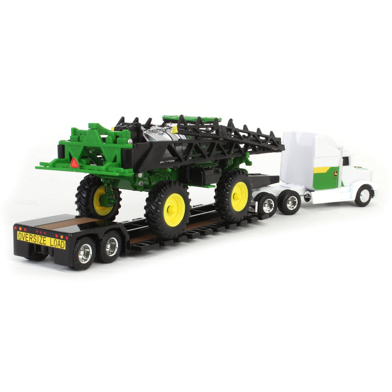 1/64 John Deere 612R Sprayer with Semi Truck & Lowboy Trailer, ERTL Replica Play