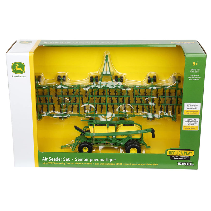 1/64 John Deere Set with P680 Air Seeder & C850T Cart, ERTL Replica Play